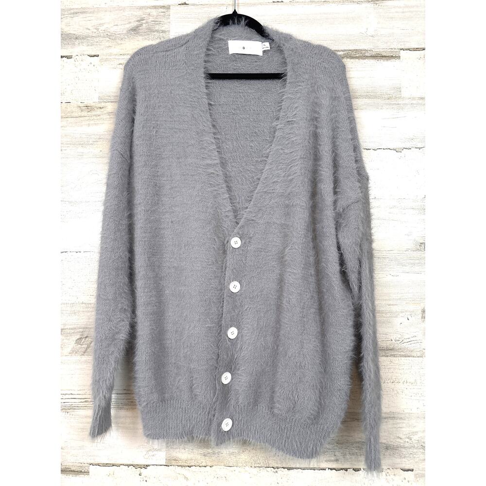 Noak Womens XL Gray Soft Button Up Cardigan Sweater Acrylic Blend NEW